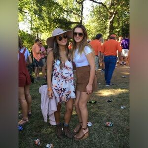Show me your mumu dress orange purple and white